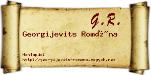 Georgijevits Romána névjegykártya